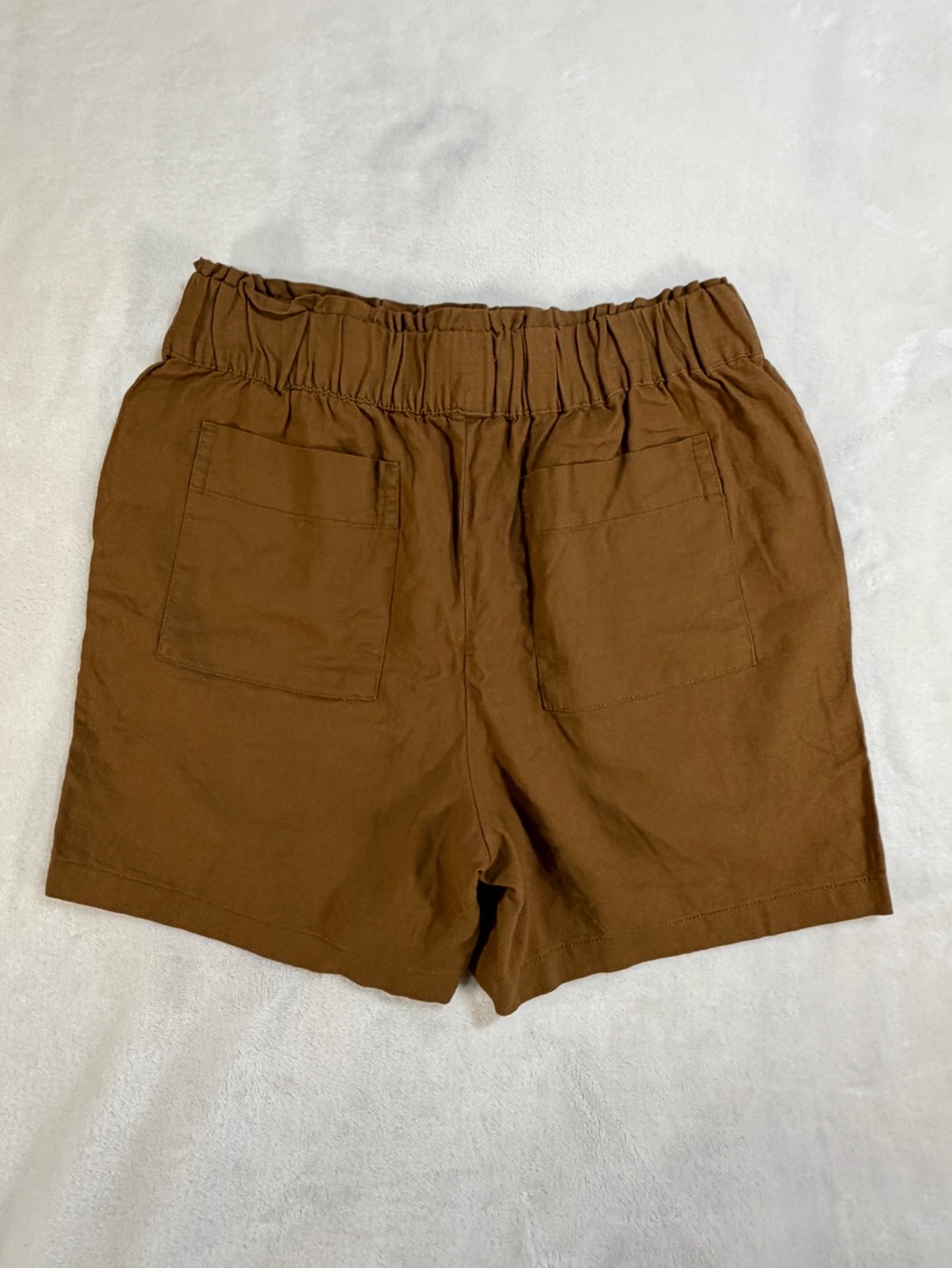Alexander Jordan High-Waist Rust Elastic-Ruched Women's Shorts - Small - Picture 2 of 8